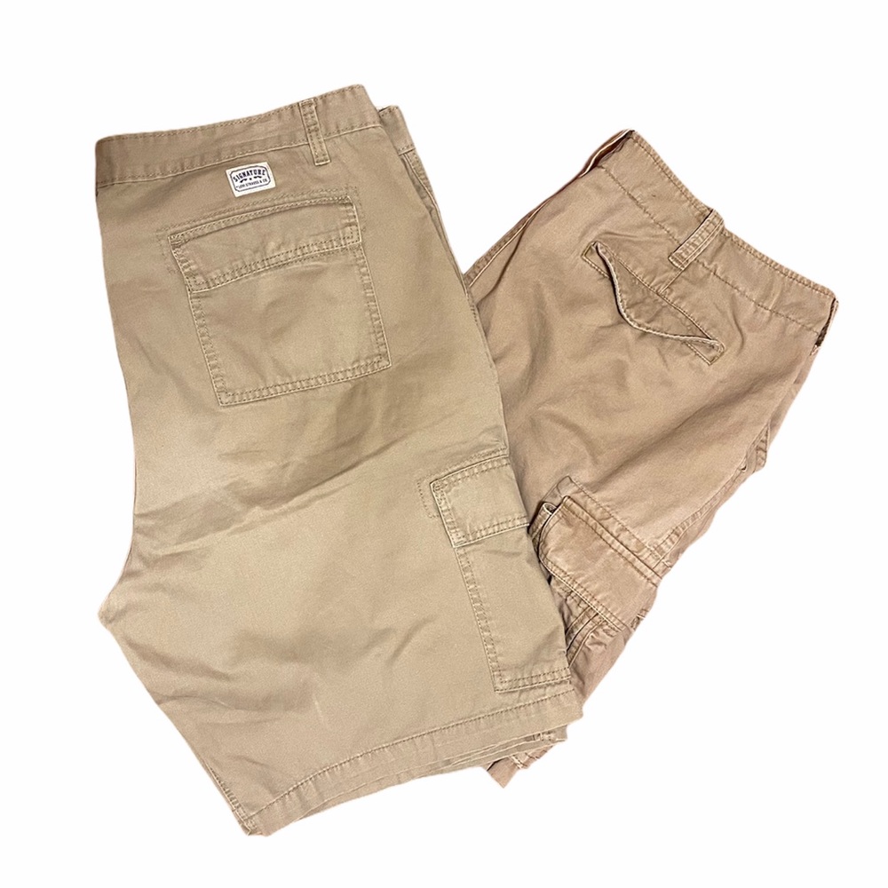 TOMMY HILFIGER + LEVI Mens Khaki Cargo Shorts sz42 - Picture 1 of 8